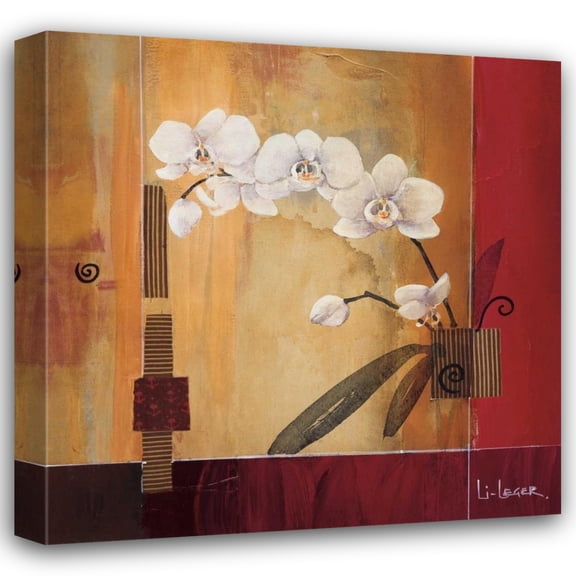 Don Li-Leger 28x28 Gallery Wrapped Canvas Wall Art Titled - Orchid Lines II