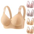 thumbnail image 2 of Women's Front Side Buckle Lace Edge Without Steel Ring Movement Seamless Gathering Adjustment Yoga Sleep Large Bra, 2 of 5
