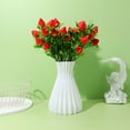 thumbnail image 3 of 3 piezas de ramas de fresa rojas artificiales, tallos de fresa artificiales, plantas artificiales decorativas, 3 of 7