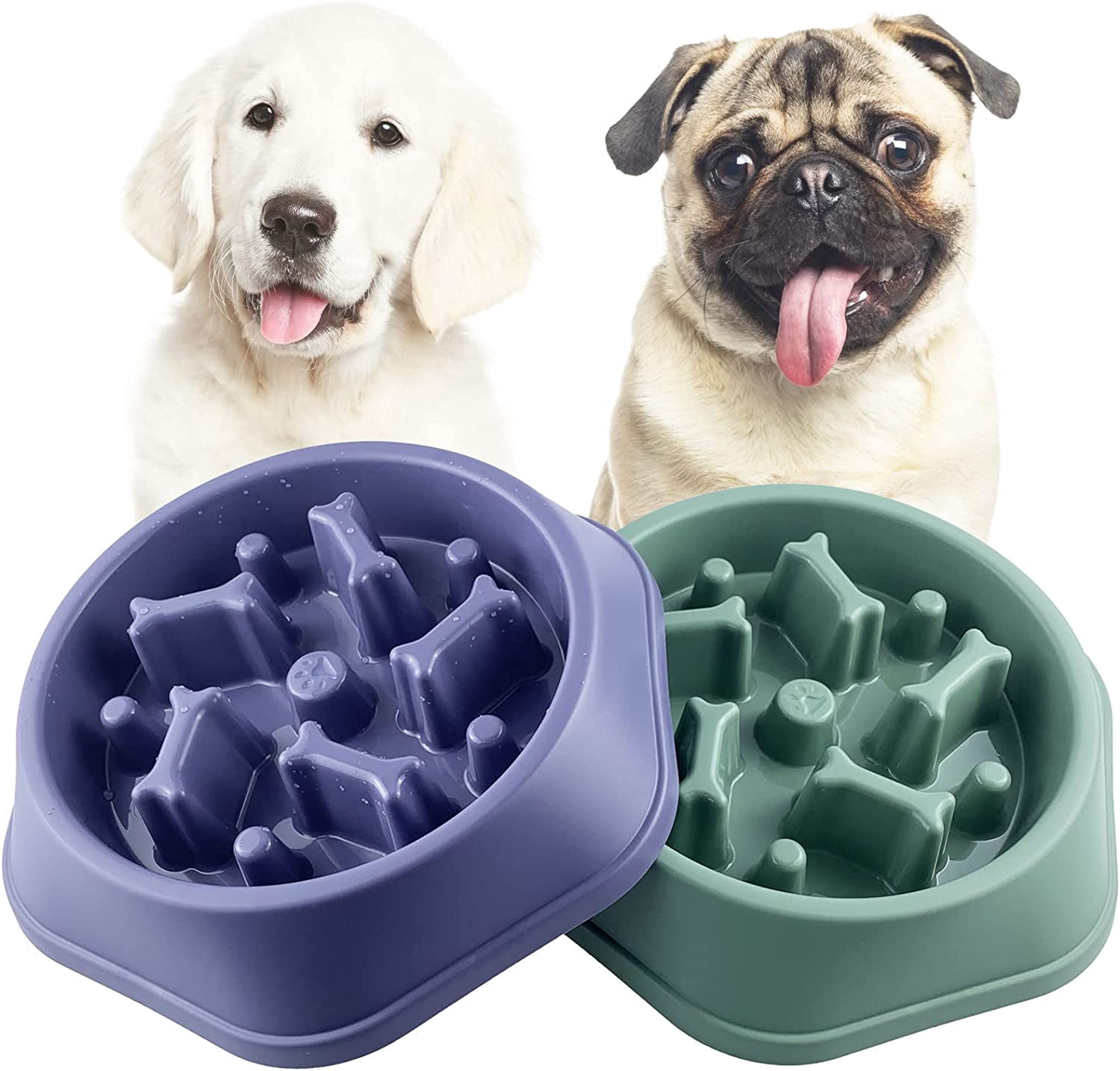 View of Slow Feeder Dog Bowls Slow Feeding Dog Bowl Small Medium Breed Dog Food ...
