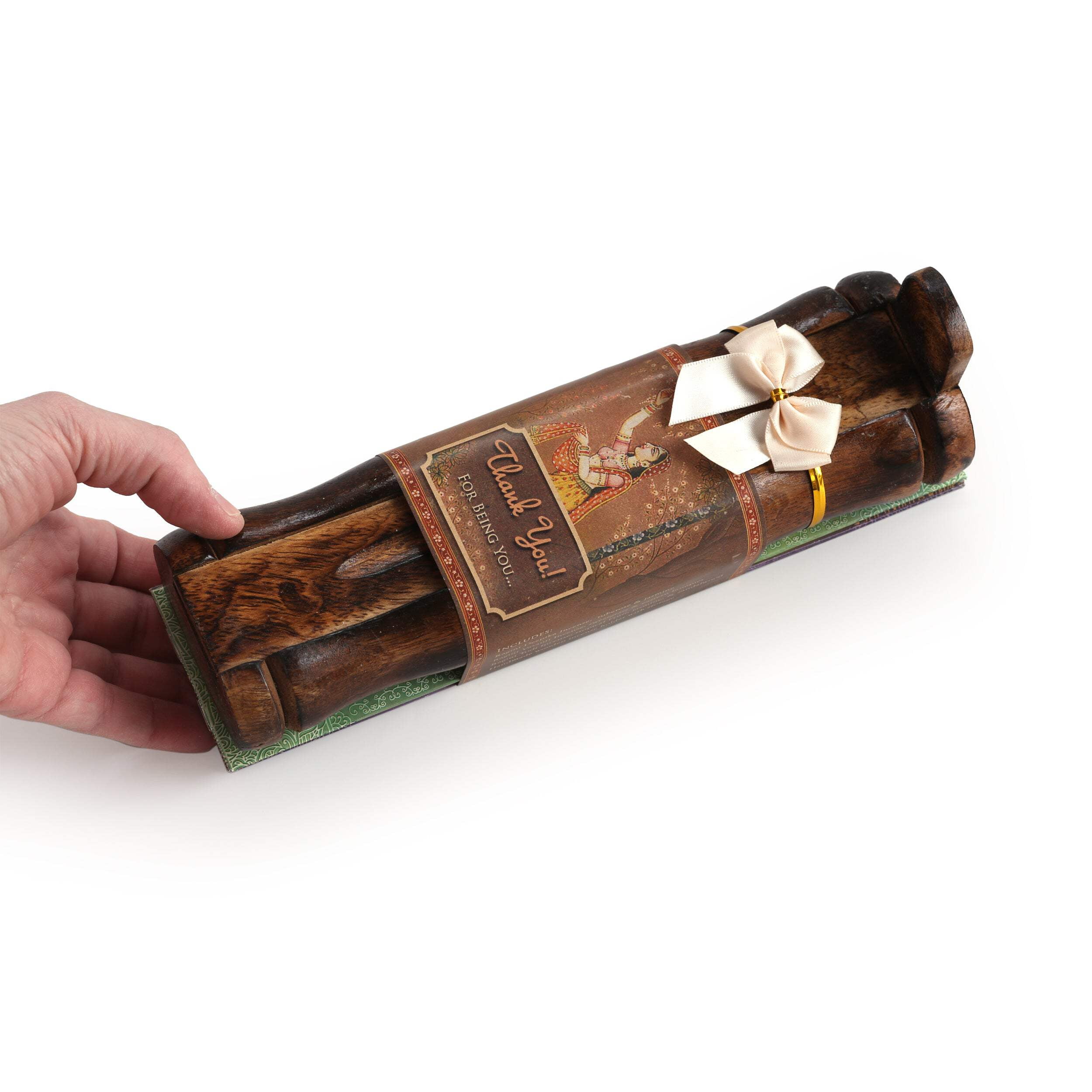 Incense Gift Set - Bamboo Burner + 3 Harmony Incense Sticks Packs & Love Greeting - Rest in you