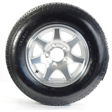 Rainier Trailer Tire and Rim ST175/80R13D 13X5 5-4.5 T02 Aluminum 7 Spoke