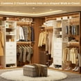 thumbnail image 6 of PAKASEPT 96 Inches Closet System, 8FT Wall Mount Bedroom Wardrobe with 3 Shelving Towers & 3 Drawers & 2 Adjustable Shelves, Wood Closet Organizer Walk in Closet Organizers and Storage, Garment Rack, 6 of 9
