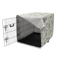 thumbnail image 3 of Sketch Dog Crate Cover, Leaf Silhouettes Doodle Style Scribbled Botany Motifs Drawn by Hand, Easy to Use Pet Kennel Cover Small Dogs Puppies Kittens, 7 Sizes, Dark Teal and Eggshell, by Ambesonne, 3 of 6