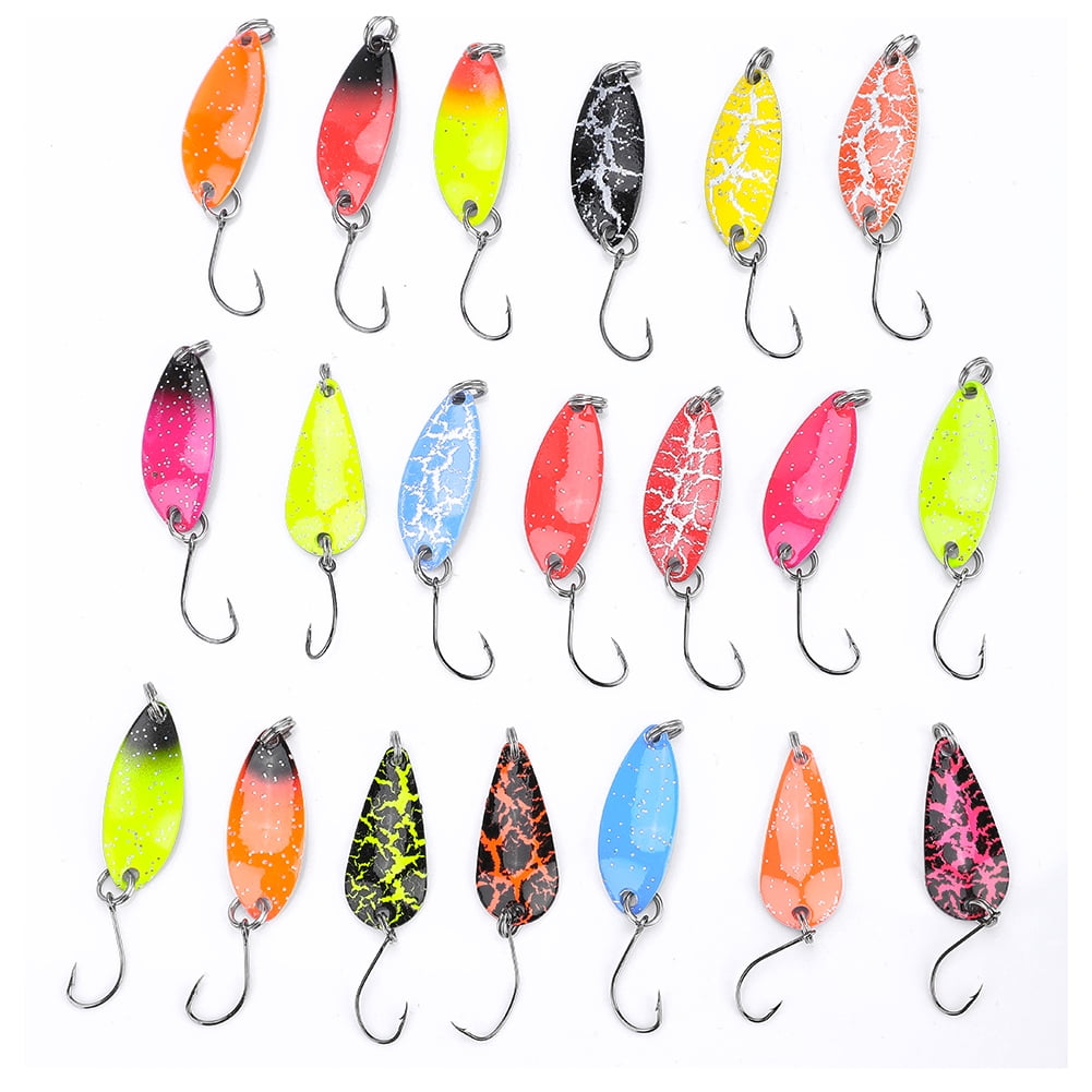 20PCS 3G Colorful Metal Pattern Fishing Sequins Fishing Baits Hard Lures Box Set