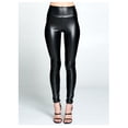 thumbnail image 2 of Fashion Black High Waisted Faux Leather Pants, 2 of 5