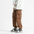 thumbnail image 2 of Cargo Pants Multi-Pocket Overalls Harajuku Men's Loose Wide-Leg Pants Streetwear Casual Hip-Hop Straight High Waist Harem Pants, 2 of 5