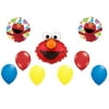 Sesame Street ELMO 9 Piece Decoration Supplies Mylar and Latex Balloons Party Set B