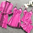thumbnail image 5 of BYHONG Women Robes Underwear Sleepwear Pajamas for Women Set Womens Underwear Silk Pajamas for Women Hot Pink S, 5 of 5