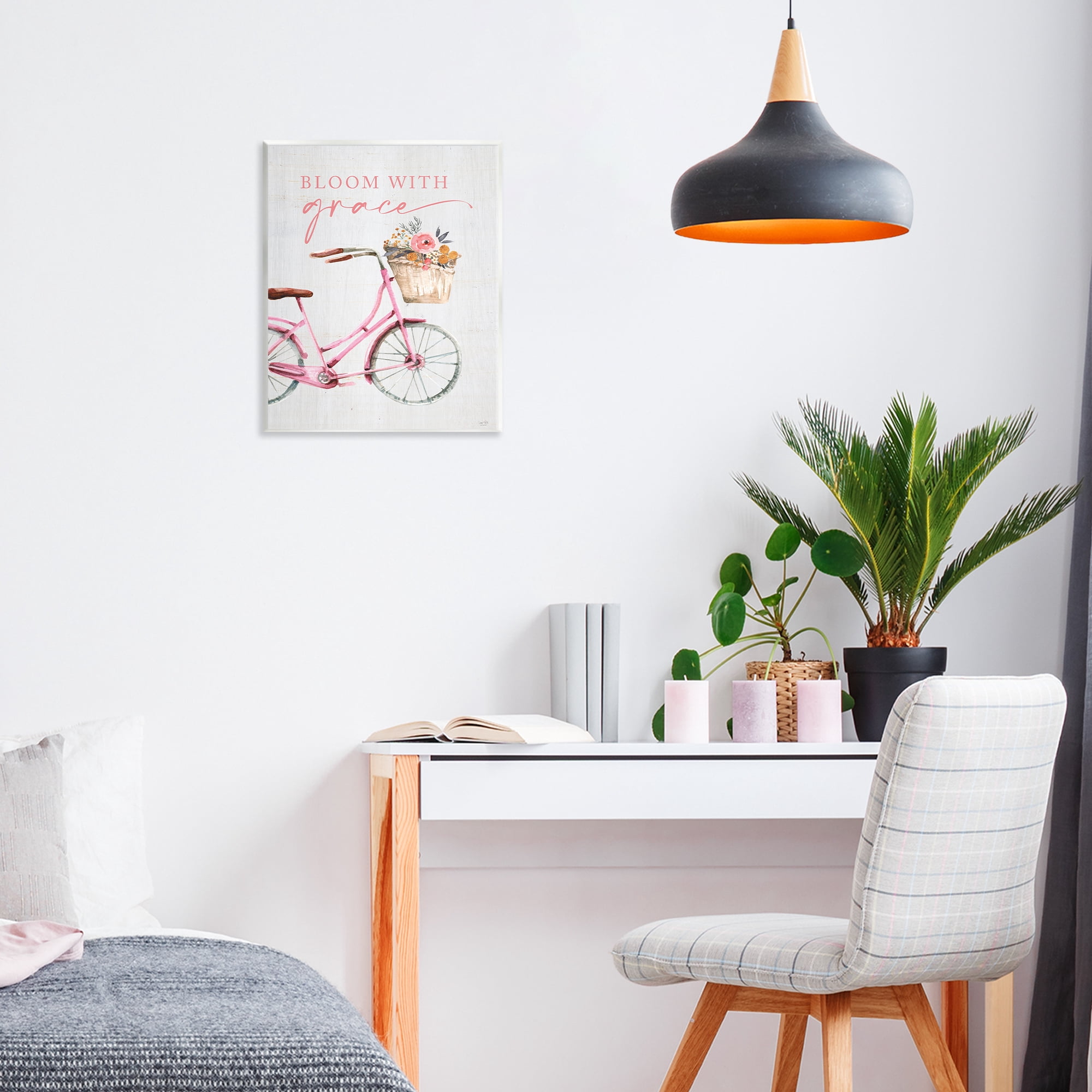 Stupell Industries Bloom With Grace Bicycle Wall Plaque Art, design by Lux + Me Designs