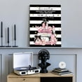 thumbnail image 3 of Fashion Pink Bathroom Decor Wall Art Pink Flower Perfume Pictures Canvas Wall Art Modern Black White Striped Motivational Quetos Girly Makeup Room Framed Artwork Painting Wall Decor For Bedroom 8"X10", 3 of 6