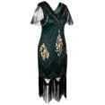 thumbnail image 3 of PrettyGuide Women's 1920s Dress Sequin Art Deco Flapper Dress with Sleeve, 3 of 5