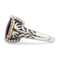 thumbnail image 3 of Auriga 925 Sterling Silver and Gold Amethyst Engagement Ring Size 8 for Women, 3 of 6
