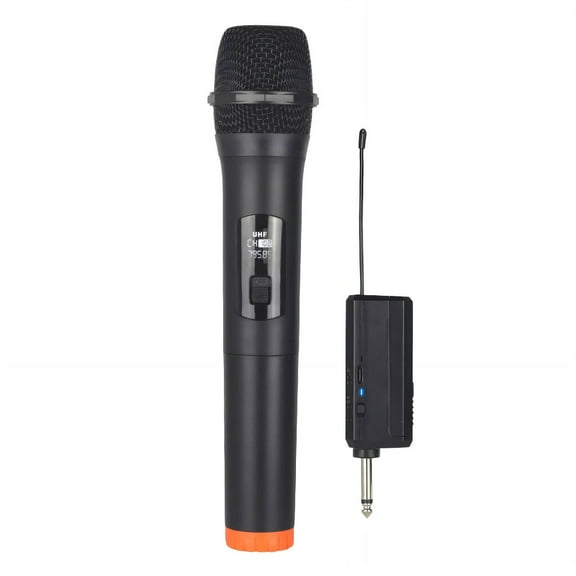 GJX Audio Microphone Set,Wireless Design Wireless Speaker,Long Battery Life Sturdy Casing Wireless Microphone,Black