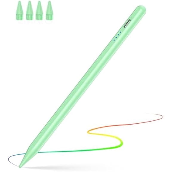 can Pen for iPad 11th 10th Gen, Fast Charge for Pad Pencil with Palm Rejection, Digital Pens for 2018-2026 Apple iPad 6-11th Gen/A16, Pro 13"/12.9"/11”/M4/M5, Air 3/4/5/M2/M3/M4, Mini 5/6 -Green