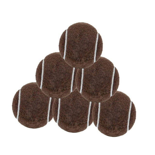 jinwen 6Pcs Tennis Balls Practicing Workout Wear Resistant for Games Outdoor Indoor Coffee