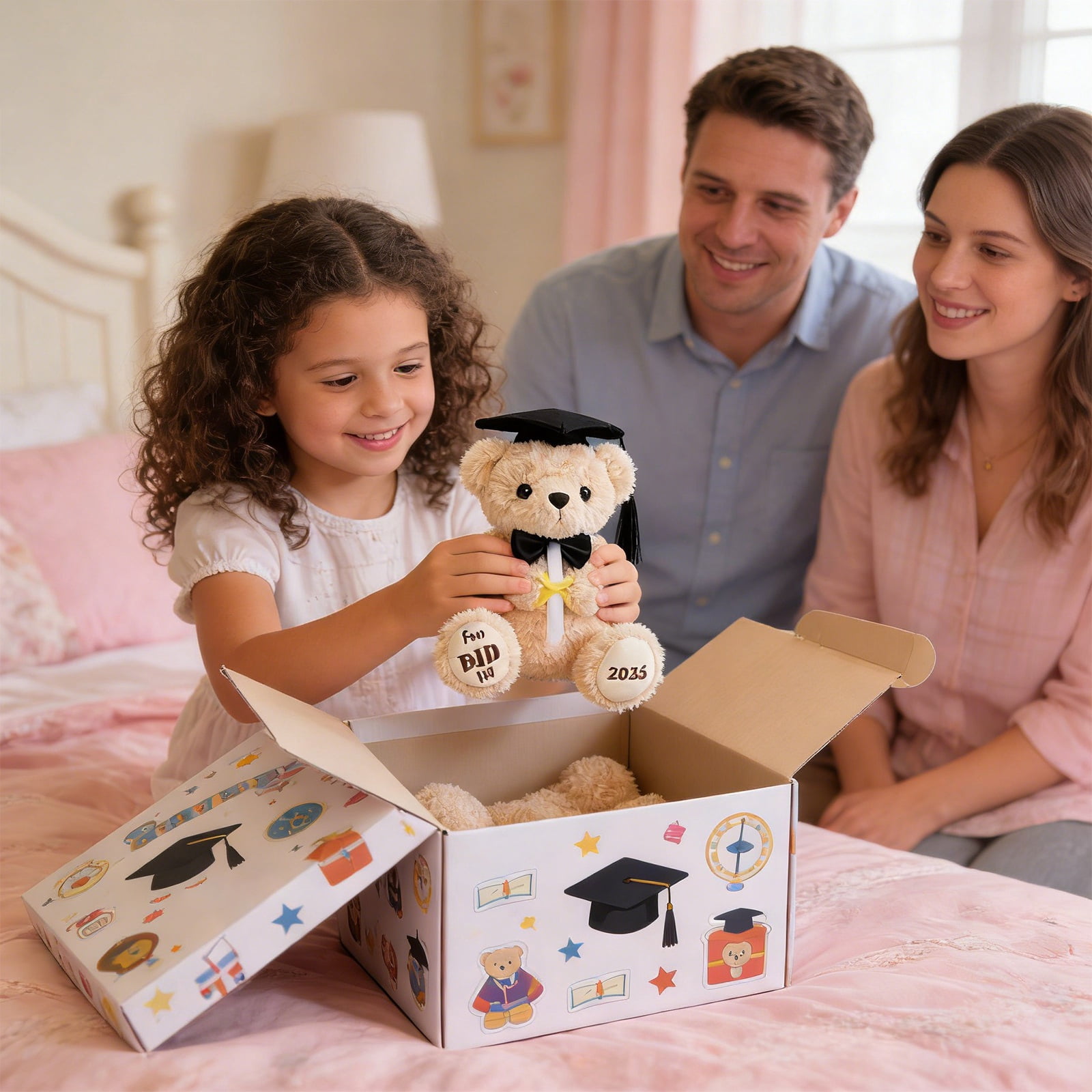 Decorr 7.1" Graduation Bear Plush Toys, Black Grad Cap Stuffed Animals with "You DID it! 2026" Embroidery, Soft Grad Bear Doll for 2026 Graduation Gifts & Commemorative Decor