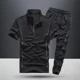 thumbnail image 4 of Conjunto de pantalones deportivos lisos para hombre, conjunto de camiseta y pantalones de nailon negro para hombre, conjuntos de dos piezas coreanos de lujo y elásticos sueltos, talla 5xl y xl, 4 of 4