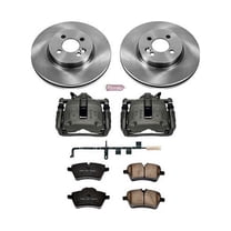 PowerStop Front Stock Replacement Brake Pad and Rotor Kit with Calipers Fits: MINI COOPER Select Models KCOE6068