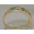 thumbnail image 3 of LBG Solid 10k .417 Yellow Gold Natural Diamond and Emerald Womens Band Ring (0.16 cttw, H-I Color, I2-I3 Clarity), 3 of 5