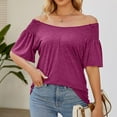 thumbnail image 4 of Xihbxyly Womens Tops Summer 2024 Women's Short Sleeve Crew Neck T Shirts Loose Fit Tshirts Casual Summer Tops Blouses Tees 2024 Trendy Stretchy Breathable Plus Size Tops, 4 of 7