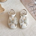 thumbnail image 5 of Jinhomg Toddler Girls Sandals Little Girls Kids Sequin Shoes Lightweight Comfy Wedding School Party Sandals Beige 26, 5 of 9