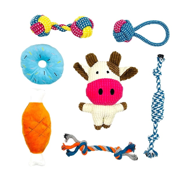 Toy de perro Pet Juguete Conjunto de cables de juguete Portable Mordimiento resistente al desgaste Ciñón para perros Catheing Resistente al kit de 7 piezas