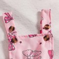 thumbnail image 5 of NOLDARES Newborn Baby Girl Outfits Long Sleeve Romper Suspender Dress 3Pcs Fall Winter Clothes Set(Hot Pink,6-9 M), 5 of 9