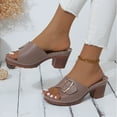 thumbnail image 5 of Aloohaidyvio High Chunky Platform Heels for Women Fashion Comfort Slip on Square Open Toe Block Heel Sandals, 5 of 6
