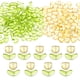 thumbnail image 1 of Uxcell cuentas de cristal en forma de tulipán, paquete de 200 cuentas de flores, cuentas espaciadoras de vidrio hechas a mano, amarillo/verde, 1 of 5