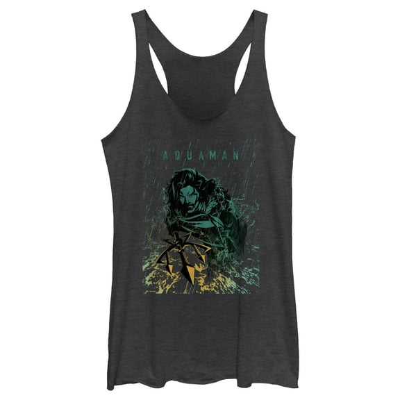 Women's Aquaman King Ocean Rain  Racerback Tank Top