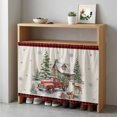 thumbnail image 5 of Christmas Cabinet Dishwasher Hidden Curtains, Privacy Closet Door Curtain, Winter Rustic House Truck Trees Elk Gifts Plaid Red Adhesive Dust Proof Under Sink Skirt for Bathroom Kitchen 35"x35", 5 of 8