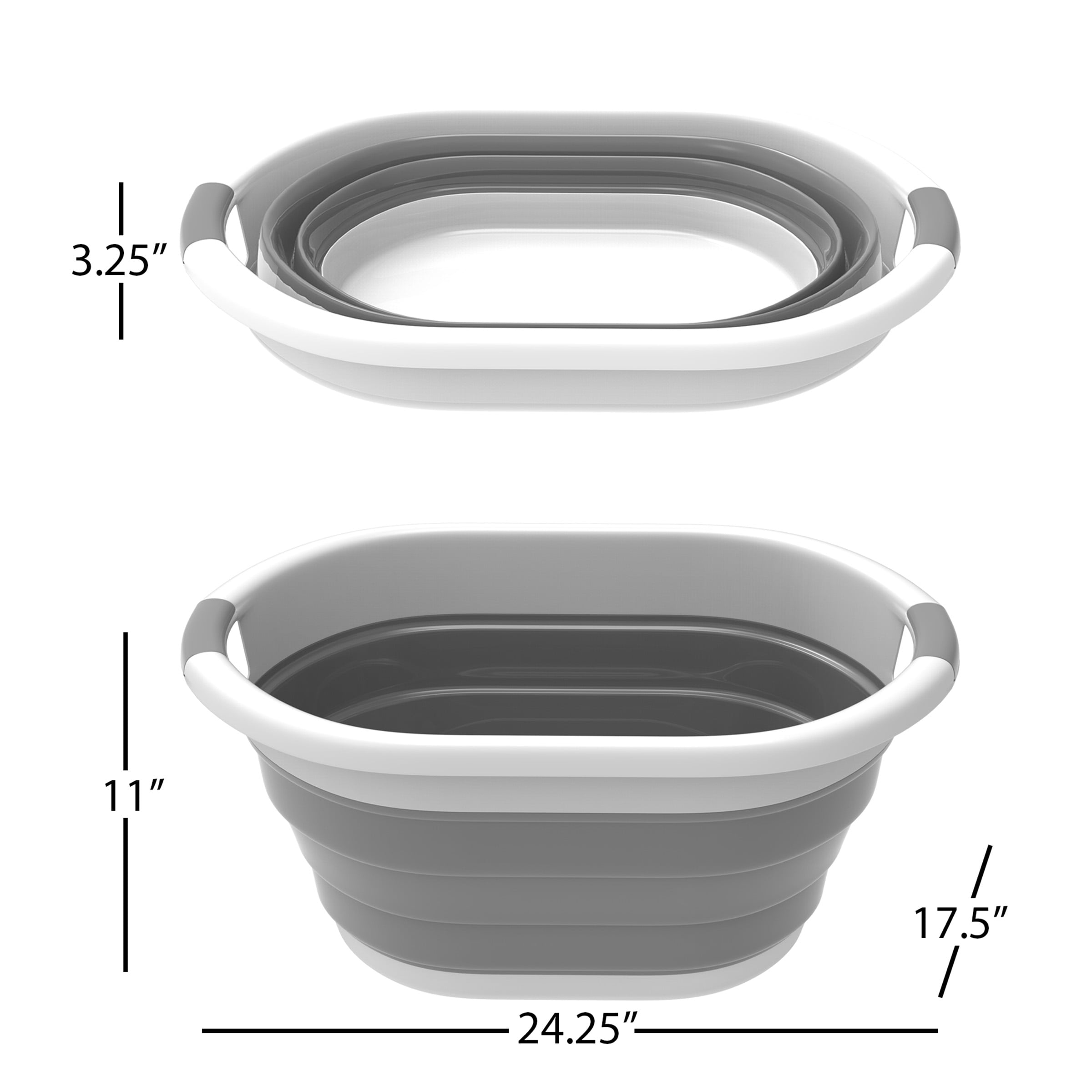 Lavish Home Pop-up Plastic/Rubber Collapsible Basket for Ice, Storage, and More for Adult(Gray)
