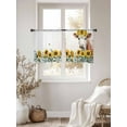 thumbnail image 3 of Cow Sunflowers Sheer Curtains 54 Inch Length 2 Panels Set Window Treatments, Farmhouse Spring Flowers Wooden Grain Rod Pocket Semi Curtains for Living Room/Bedroom/Kitchen Décor, 104"W x 54"L, 3 of 7
