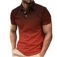 thumbnail image 2 of Teissuly Men's Casual Gradient Short Sleeved Lapel Button Up T-shirt Top, 2 of 5