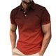thumbnail image 1 of Camisetas de Manga Corta de los Hombres Casual Gradiente Solapa Botón Arriba Camiseta, Top Ligero para el Hogar, Uso Diario Y Cómodo, 1 of 5