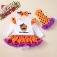thumbnail image 2 of newwalpole My First Halloween Baby Girl Outfits Newborn 1st Halloween Dress Ruffle Romper Pumpkin Suspender Skirt 0-18 Months (Orange, 9-12 Months), 2 of 7