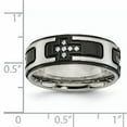 thumbnail image 7 of Chisel Stainless Steel Polished Black Ip-plated with CZ Cross Wedding Band Size 11.5  Men, 7 of 7