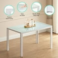 thumbnail image 6 of Lofka Dining Table Set for 4, Modern Glass Kitchen Table and 4 PU Leather Chairs, Breakfast Nook, White, 6 of 9