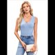 thumbnail image 3 of Camiseta Sin Mangas de Entrenamiento Informal de Verano para Mujer, con Cuello en V, Color Azul , Talla XL, 3 of 10