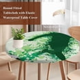 thumbnail image 3 of Football Round Tablecloth 55-60 Inch Round Fitted Table Cloth with Elastic Edge, Green Player Silhouette Soccer Sports Waterproof Table Cover Protector for Outdoor Picnic Party Dining, 3 of 9