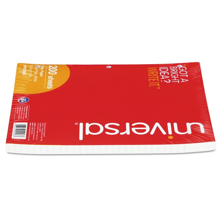 Filler Paper, 3-Hole, 8.5 x 11, Wide/Legal Rule, 200/Pack Filler Paper, 3-Hole, 8.5 x 11, Wide/Legal Rule, 200/Pack