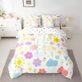 thumbnail image 2 of Manfei Rainbow Cartoon Floral Bedding Comforter Set 7pcs,Colorful Clouds Hearts Queen Bedding Sets,Fairy Tale Princess Queen Sheet Sets For Girl,Super Cozy Room Decor,Reversible, 2 of 8