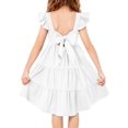 thumbnail image 1 of Vestido para niños pequeños Arshiner de algodón blanco con lazo sin espalda 4T, 1 of 6