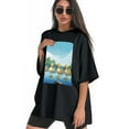 thumbnail image 3 of Plus Size Shirt for Women Oversized Black Tops for Women Short Sleeves Shirt for Women Duck T Shirt Crewneck Shirt for Women M, 3 of 5