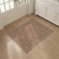 thumbnail image 3 of ODIKA 3'x5' Washable Throw Rug Stain Resistant, Low Profile, Non-Slip Bedside Way Botanical Motif Featuring Ornate Border Vintage Hallways for Entryway, Kitchen, Mudroom, 3 of 7
