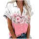 thumbnail image 1 of Mujeres Pantalones Cortos Impresos Manga Corta con Cuello en V Blusa Superior, Casual Y Elegante Corto para las Mujeres Verano Casual, 1 of 1