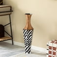 thumbnail image 6 of 26" White striped and brown Metal Floor Vase Centerpiece Home Decor for Dried Flower and Artificial Floral Arrangements,, 6 of 7
