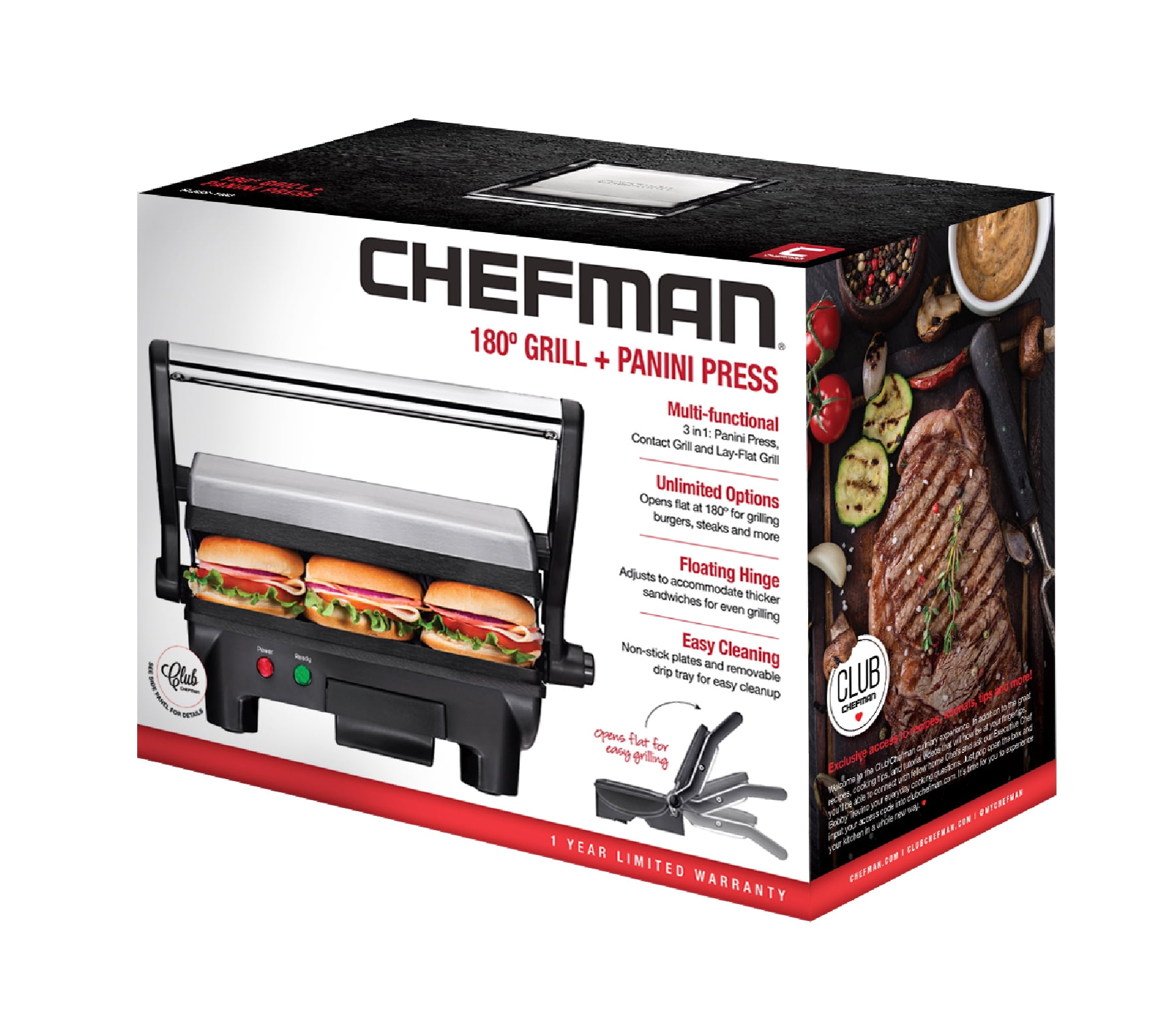 chefman panini press grill and gourmet sandwich maker