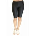 thumbnail image 2 of Vivian's Fashions Legging Shorts - Knit Denim Biker, Misses Size (Black, 2X), 2 of 3